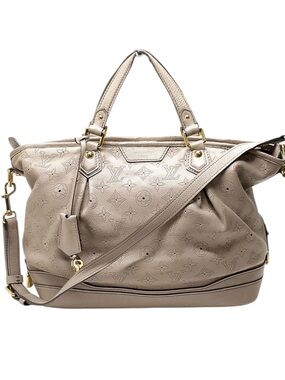 Louis Vuitton Mahina Beige Perforated Monogram Leather Shoulder Bag LV Hobo